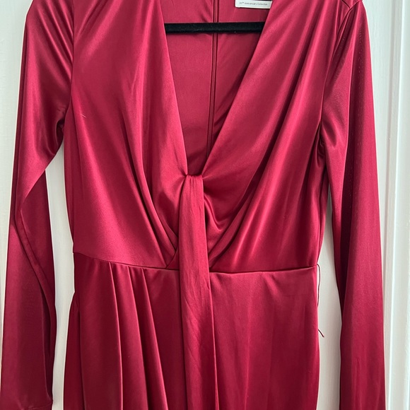 ALTUZARRA for Target Womens Red Satin Wrap Dress w Scarf - Picture 7 of 12